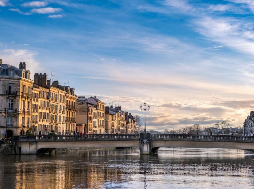 bridge by the river in france