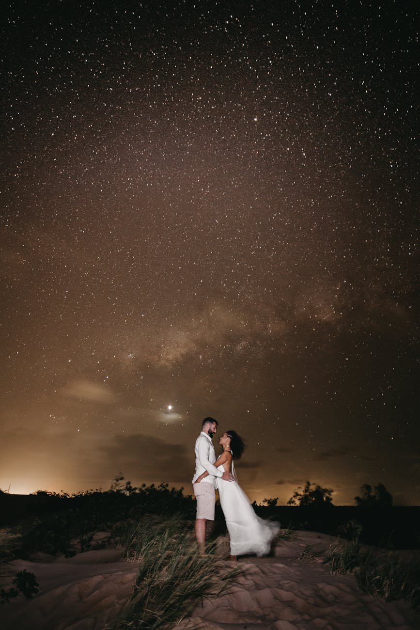 couple under starry night