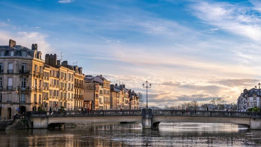 bridge by the river in france